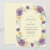 Amethyst Citroen Ranunculus Eucalyptus Bruiloft Kaart (Voorkant / Achterkant)
