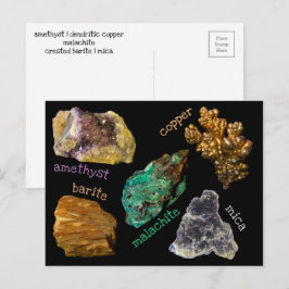 Amethyst Copper Malachite Barite Mica Minerals db2 Briefkaart