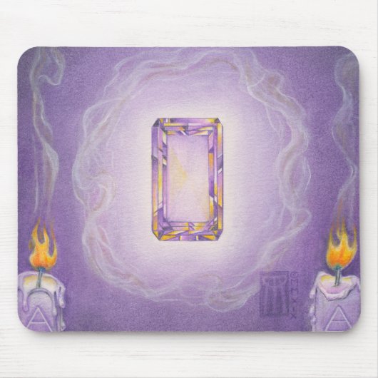 Amethyst Core Gemstone Muismat (Voorkant)