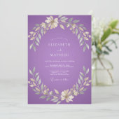 Amethyst Crème Bloesem Bruiloft Kaart (Staand voorkant)