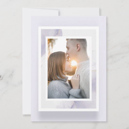 Amethyst Crescent Moon Photo Save the Date Kaart (Achterkant)
