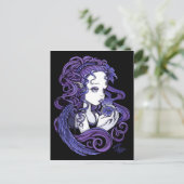 "Amethyst" Crystal Ball Angel Art Briefkaart (Staand voorkant)