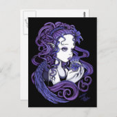 "Amethyst" Crystal Ball Angel Art Briefkaart (Voorkant / Achterkant)