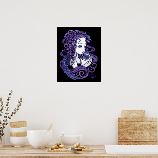 "Amethyst" Crystal Ball Angel Art Poster (Keuken)