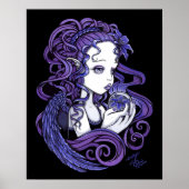 "Amethyst" Crystal Ball Angel Art Poster (Voorkant)