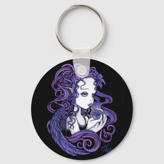 "Amethyst" Crystal Ball Angel Art sleutelhanger (Voorkant)