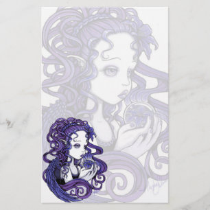 "Amethyst" Crystal Ball Angel Art Stationery Briefpapier