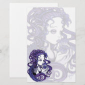"Amethyst" Crystal Ball Angel Art Stationery Briefpapier (Voorkant / Achterkant)