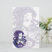 "Amethyst" Crystal Ball Angel Art Stationery Briefpapier (Staand voorkant)
