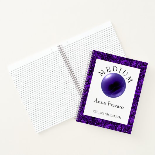 Amethyst Crystal Ball Glitter Medium Clairvoyant Notitieboek (Binnen)