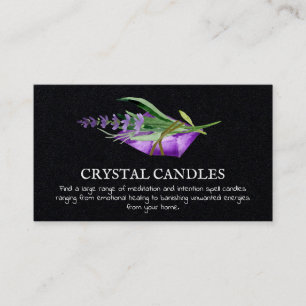 Amethyst Crystal Candle Inention Spell Business C Visitekaartje