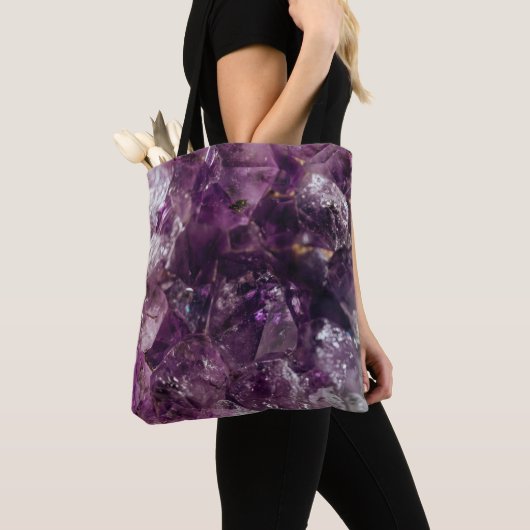 Amethyst Crystal Cleansing Calming Energy Canvas t Tote Bag (Dichtbij)