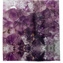 Amethyst Crystal Cleansing Energy Shower Curtain