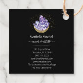 Amethyst Crystal Cluster Gold Crescent Moon Mystic Bedankjes Labels (Achterkant)