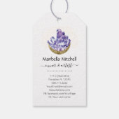 Amethyst Crystal Cluster Gold Crescent Moon Mystic Cadeaulabel (Achterkant)