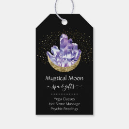 Amethyst Crystal Cluster Gold Crescent Moon Mystic Cadeaulabel