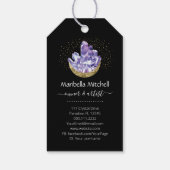 Amethyst Crystal Cluster Gold Crescent Moon Mystic Cadeaulabel (Achterkant)