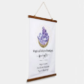 Amethyst Crystal Cluster Gold Crescent Moon Mystic Hangend Wandkleed (Gebogen)