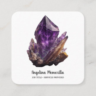 Amethyst Crystal Cluster Vierkante Visitekaartje