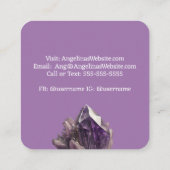 Amethyst Crystal Cluster Vierkante Visitekaartje (Achterkant)