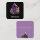 Amethyst Crystal Cluster Vierkante Visitekaartje (Voorkant / Achterkant)