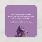 Amethyst Crystal Cluster Vierkante Visitekaartje (Achterkant)