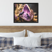 Amethyst Crystal - Crows Ravens Canvas Afdruk (Insitu (Slaapkamer))