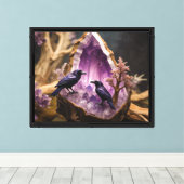 Amethyst Crystal - Crows Ravens Canvas Afdruk (Insitu (Houten vloer))