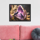 Amethyst Crystal - Crows Ravens Canvas Afdruk (Insitu (Woonkamer))