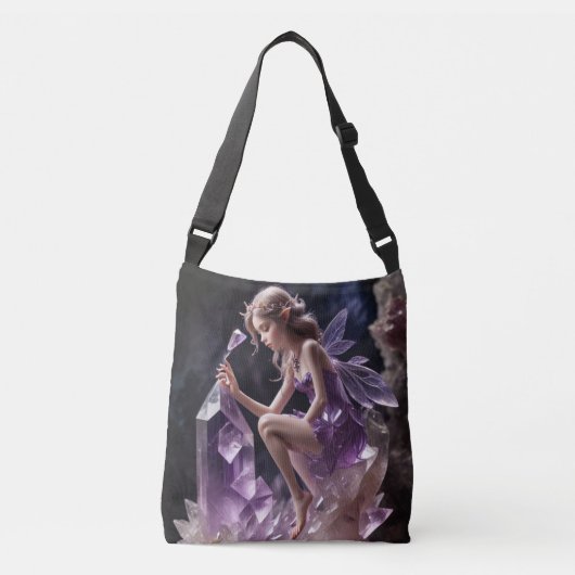 Amethyst Crystal Fantasy Fairy Princess Crossbody Tas (Voorkant)