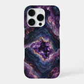 Amethyst Crystal Geode Druzy Faux 3D Stone iPhone Hoesje (Achterkant)