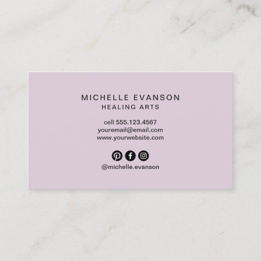 Amethyst Crystal Healing Arts Visitekaartje (Achterkant)