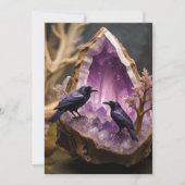 Amethyst Crystal - Kraaien Blackbird Ravens Kaart (Voorkant)