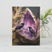 Amethyst Crystal - Kraaien Blackbird Ravens Kaart (Staand voorkant)