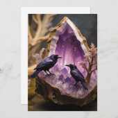 Amethyst Crystal - Kraaien Blackbird Ravens Kaart (Voorkant / Achterkant)