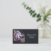 Amethyst Crystal - Kraaien Blackbird Ravens Visitekaartje (Staand voorkant)