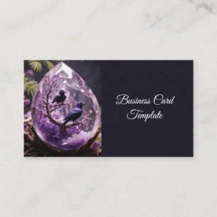 Amethyst Crystal - Kraaien Blackbird Ravens Visitekaartje