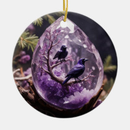 Amethyst Crystal - Kraaien Ravens Kerst Ornament