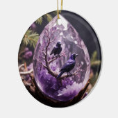 Amethyst Crystal - Kraaien Ravens Kerst Ornament (Links)