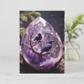 Amethyst Crystal - Kraaien Ravens Kerstmis Feestdagenkaart (Staand voorkant)