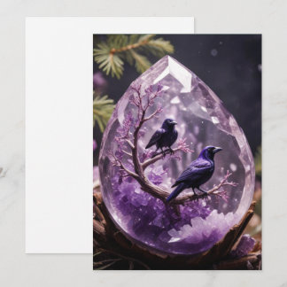 Amethyst Crystal - Kraaien Ravens Kerstmis Feestdagenkaart