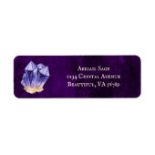 Amethyst Crystal Paars- en Gold-adres Etiket (Voorkant)