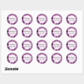 Amethyst Crystal Paarse Natuur bruiloft dank u Ronde Sticker (Vel)