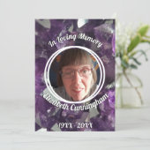 Amethyst Crystal Photo Memorial Programme Kaart (Staand voorkant)