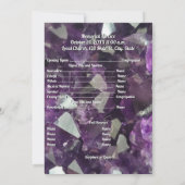 Amethyst Crystal Photo Memorial Programme Kaart (Achterkant)