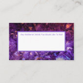 Amethyst Crystal Visitekaartje (Achterkant)