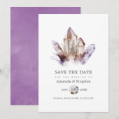 Amethyst Crystal Wedding Save The Date (Voorkant / Achterkant)