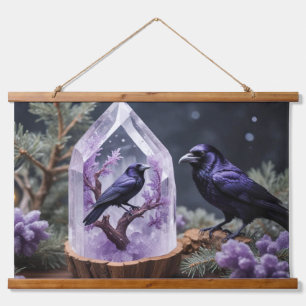 Amethyst Crystals Crows Blackbirds Hangend Wandkleed