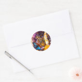 Amethyst Crystals Garden Butterfly Ronde Sticker (Envelop)