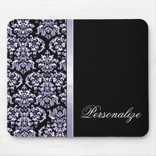 Amethyst Damask Ribbon Mousepad Muismat (Voorkant)